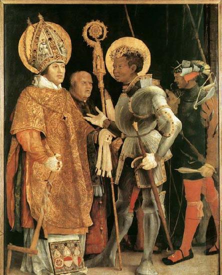 Matthias  Grunewald Meeting of St Erasm and St Maurice Norge oil painting art